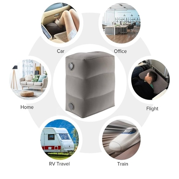 Inflatable Travel Foot Rest Pillow, Kids Airplane Bed - Picture 6 of 8